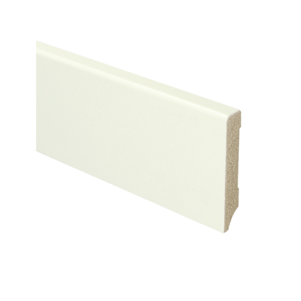 MDF Moderne plint recht 70x12mm RAL 9010 wit gelakt
