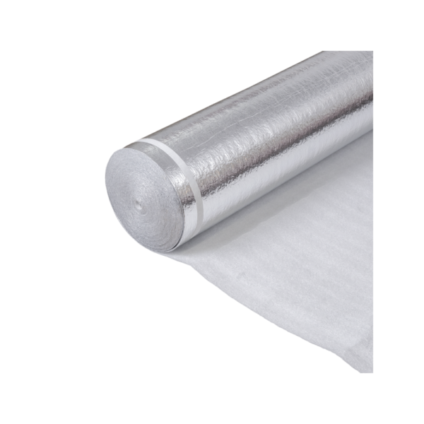 Ondervloer alufoam 2 mm met overlap en dampremmende folie